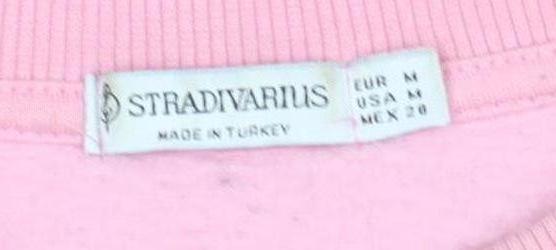 Stradivarius Women's Pink Graphic Pullover Sweatshirt, Size 10