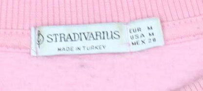 Stradivarius Women's Pink Graphic Pullover Sweatshirt, Size 10