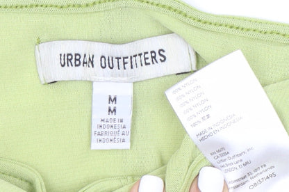 Womens UK Size M Urban Outfitters Green Cropped Blouse