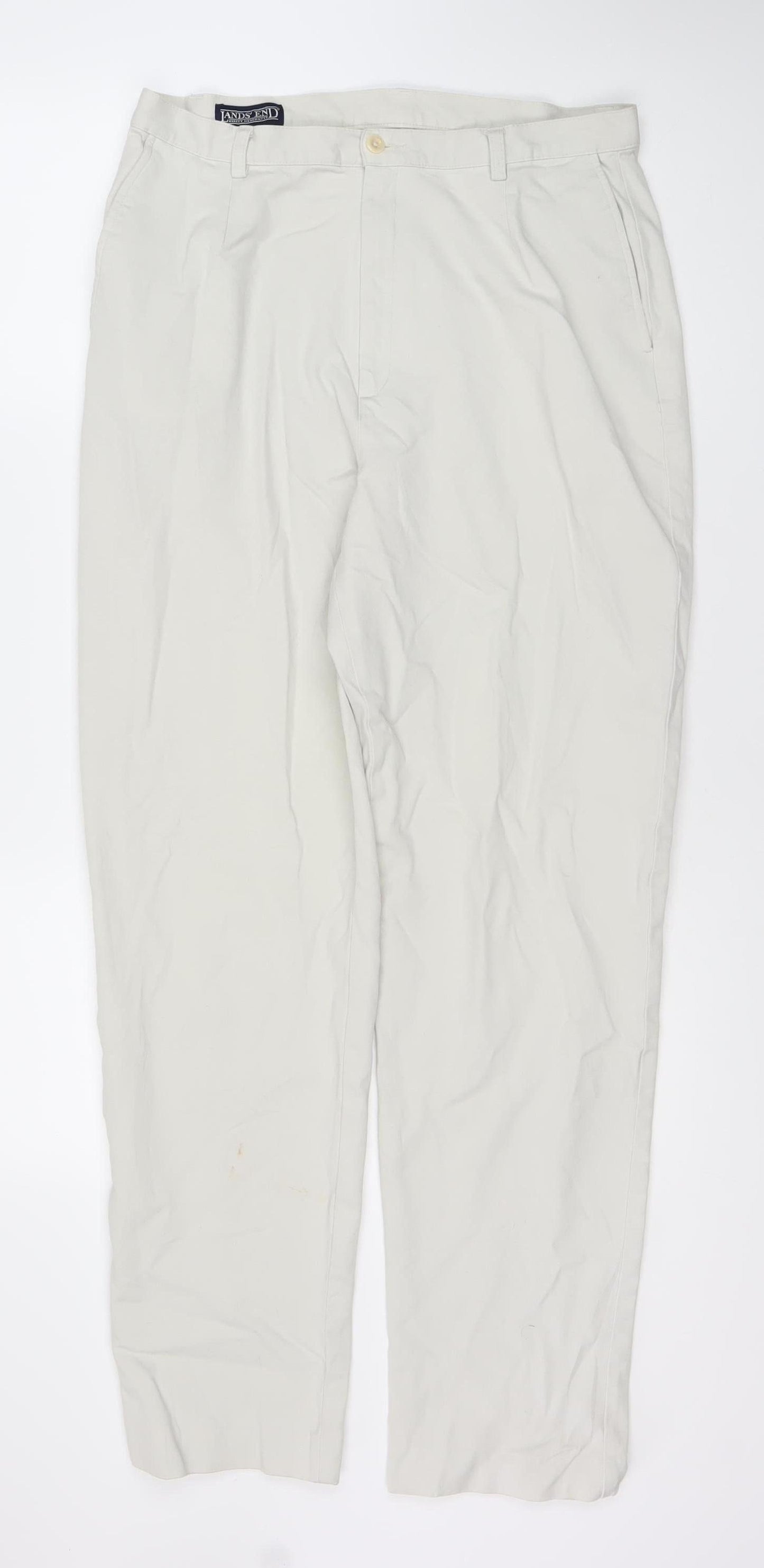 Womens UK Size 12 Lands' End   Ivory Trousers