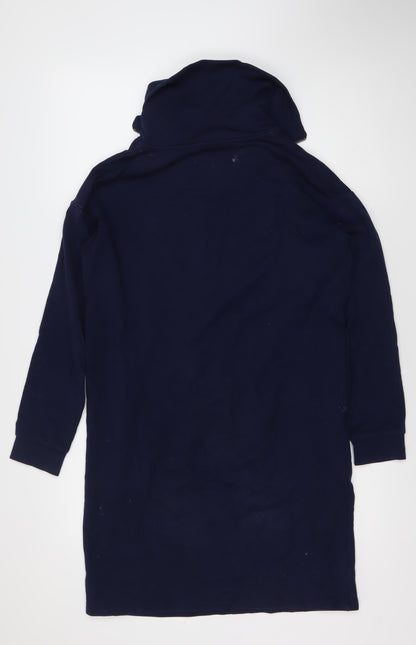 BAM Women's Blue Long Sleeve Hooded Dress - Size 8