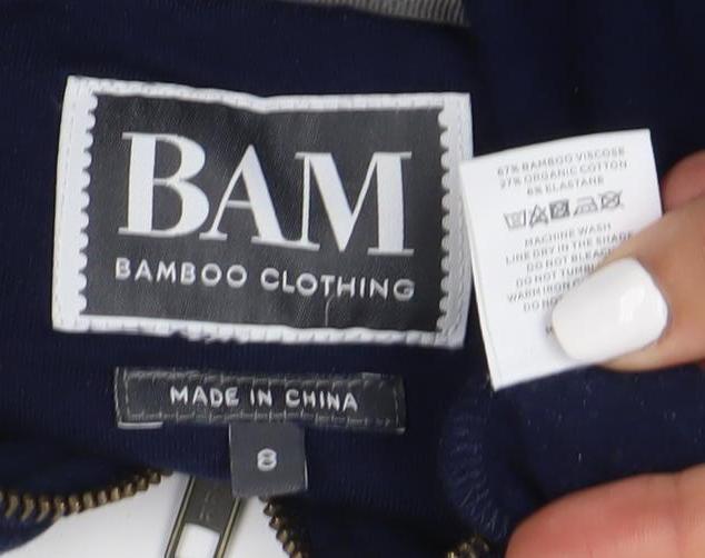 BAM Women's Blue Long Sleeve Hooded Dress - Size 8