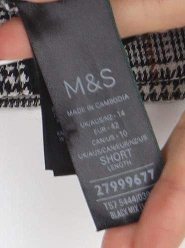 Womens UK Size UK 14 Marks and Spencer Regular Fit Cropped Grey Trousers