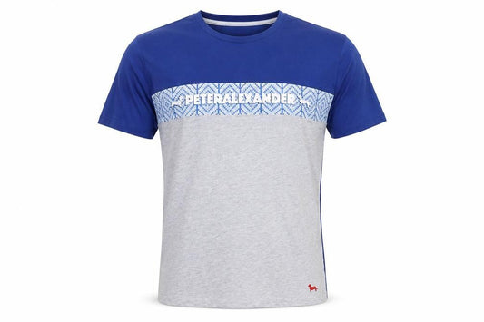 Peter Alexander Men's Blue Geometric Logo T-Shirt M