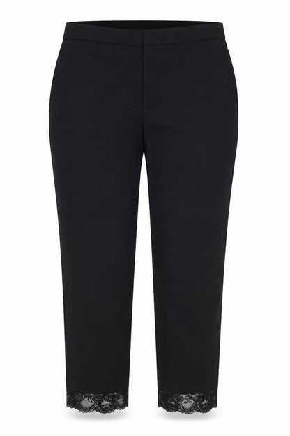 Womens UK Size L Zara Basic Regular Fit Cropped Black Trousers