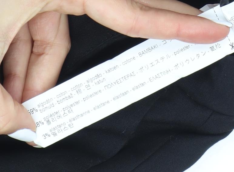 Zara Basic Women's Black Cropped Trousers, Size L, Lace Detail