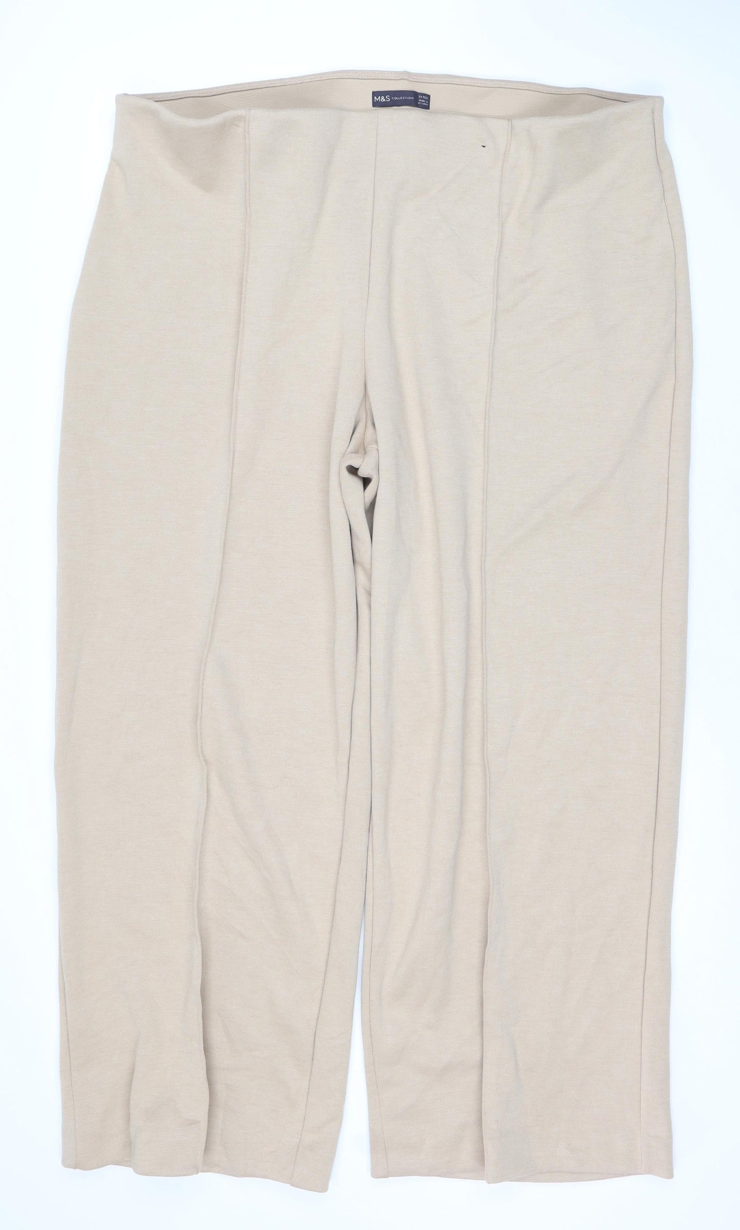 Womens UK Size 24 Marks and Spencer Regular Fit  Beige Trousers