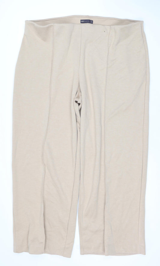 Womens UK Size 24 Marks and Spencer Regular Fit  Beige Trousers