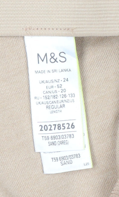 Womens UK Size 24 Marks and Spencer Regular Fit  Beige Trousers