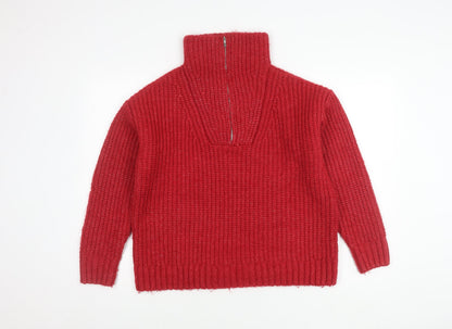 Womens UK Size 14 M&Co Red Pullover Jumper