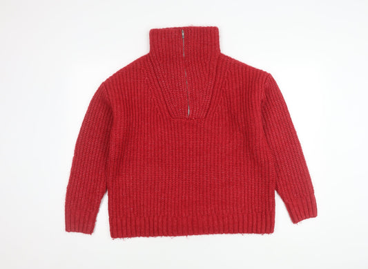 Womens UK Size 14 M&Co Red Pullover Jumper