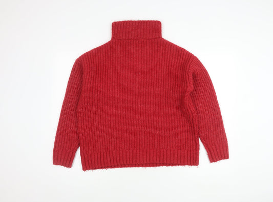 Womens UK Size 14 M&Co Red Pullover Jumper