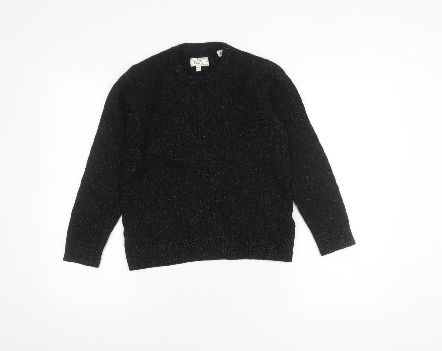 Jack Wills Black Wool Kids Pullover Jumper Size 16
