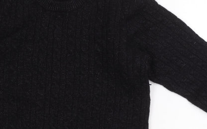 Jack Wills Black Wool Kids Pullover Jumper Size 16