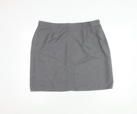 Brennand Schoolwear Grey Women's Knee Length Skirt, Size 10