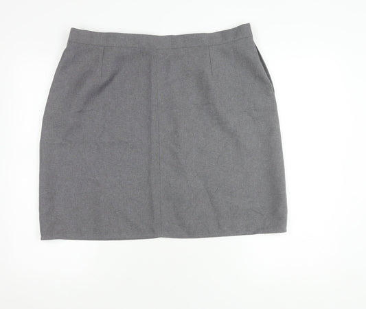 Brennand Schoolwear Grey Women's Knee Length Skirt, Size 10