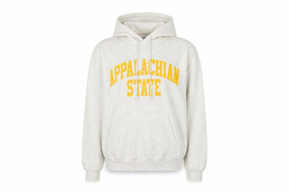Front view of Champion unisex grey pullover hoodie s - casual fleece