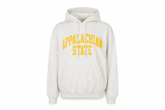 Front view of Champion unisex grey pullover hoodie s - casual fleece