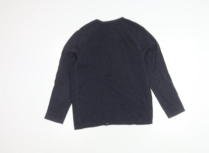 Marks and Spencer Men's Blue Long Sleeve T-Shirt, S