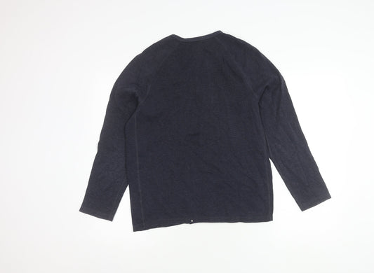 Marks and Spencer Men's Blue Long Sleeve T-Shirt, S