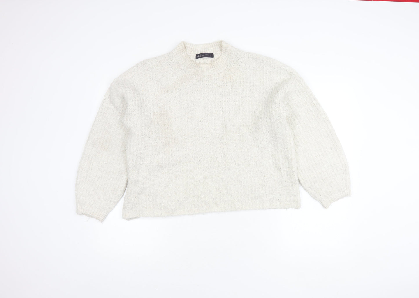 Womens UK Size M Marks and Spencer Ivory Pullover Jumper