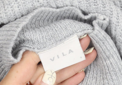 Womens UK Size S VILA Grey Pullover Jumper