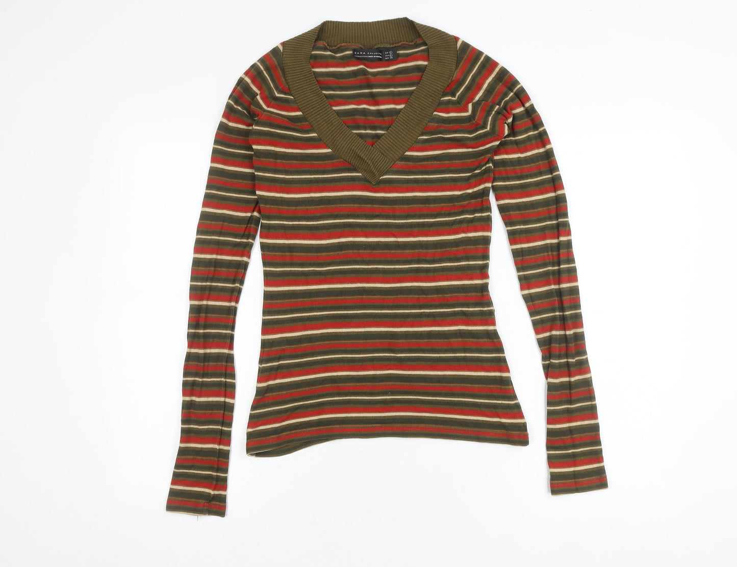 Womens UK Size 12 Zara Multicoloured Jersey T-Shirt