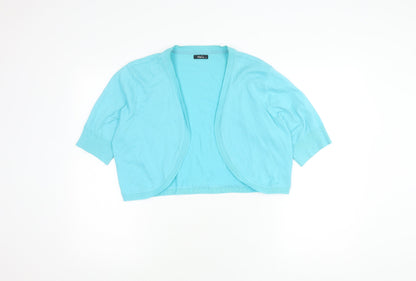 M&Co Women's Blue Cropped Cardigan XL Casual