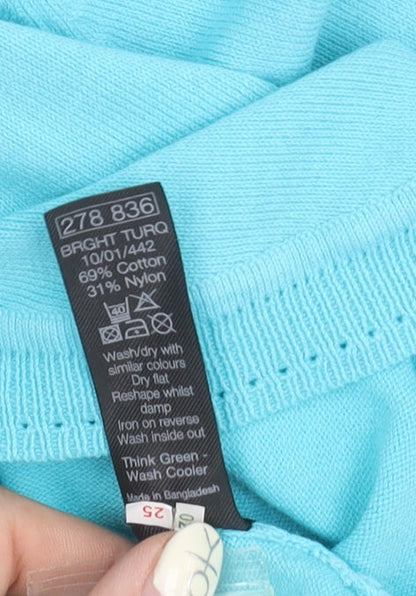 M&Co Women's Blue Cropped Cardigan XL Casual