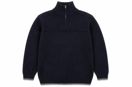 Front view of Atlantic Bay Men's Blue 2XL Full Zip Jumper