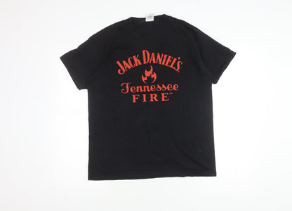 Mens UK Size L Fruit of the Loom Black  T-Shirt