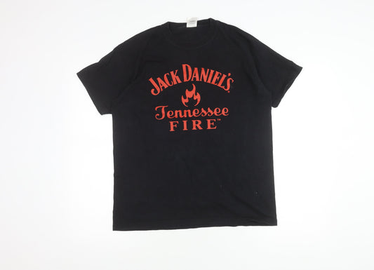 Mens UK Size L Fruit of the Loom Black  T-Shirt