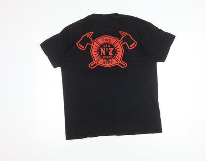 Mens UK Size L Fruit of the Loom Black  T-Shirt