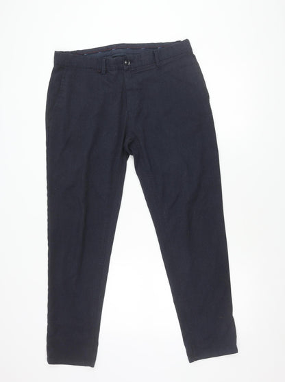 Zara Men's Blue Chino Trousers Size 32
