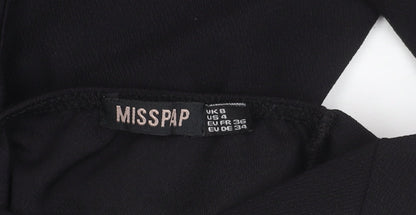MISSPAP Women's Black Bodycon Dress Size 8 Party/Cocktail