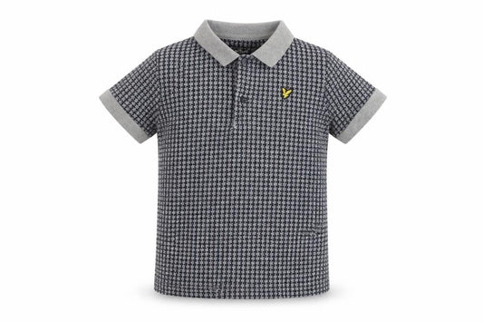 Lyle & Scott Boys Grey Houndstooth Polo Shirt 8-9 Years