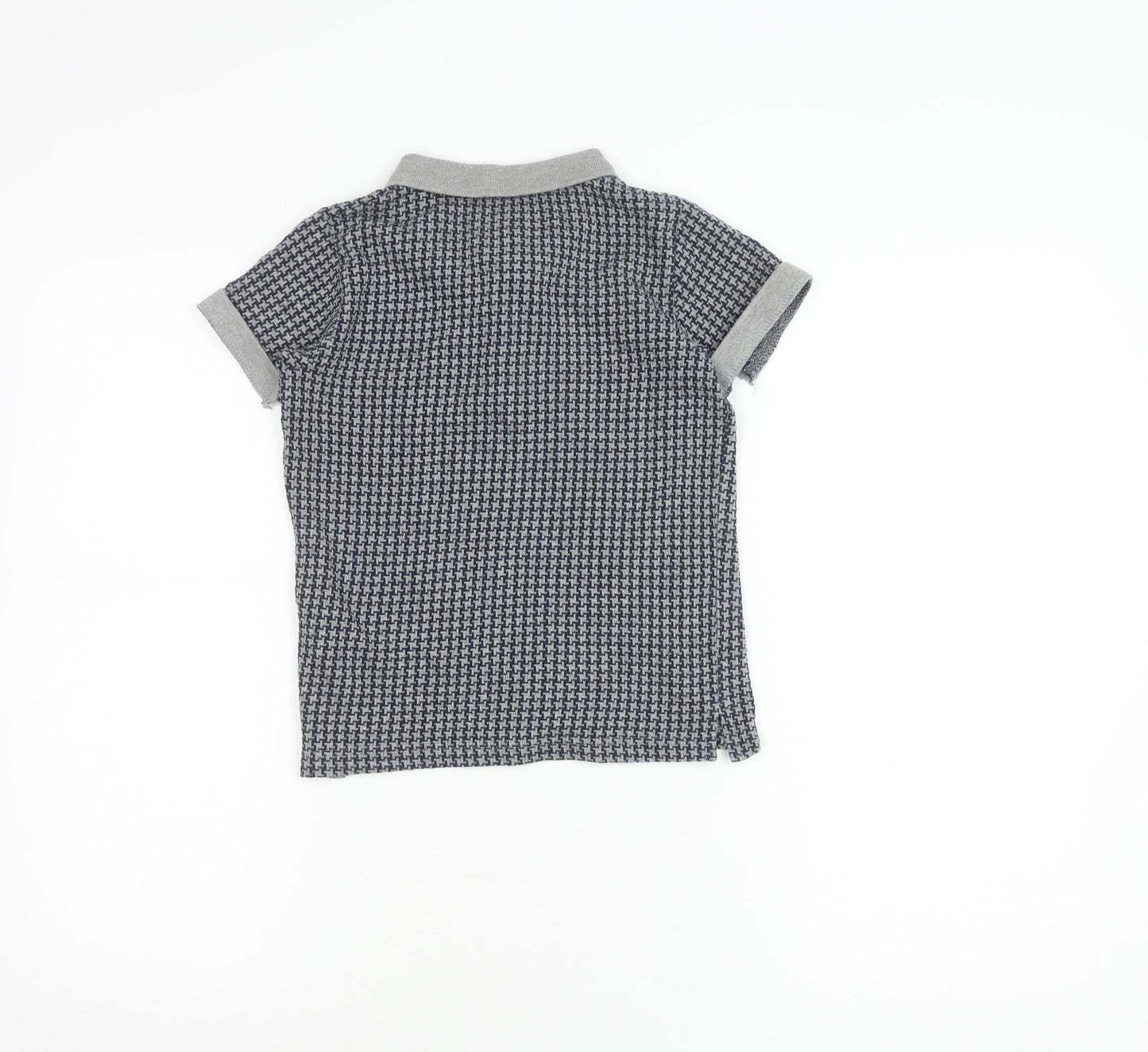 Lyle & Scott Boys Grey Houndstooth Polo Shirt 8-9 Years