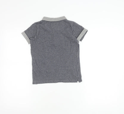 Lyle & Scott Boys Grey Houndstooth Polo Shirt 8-9 Years