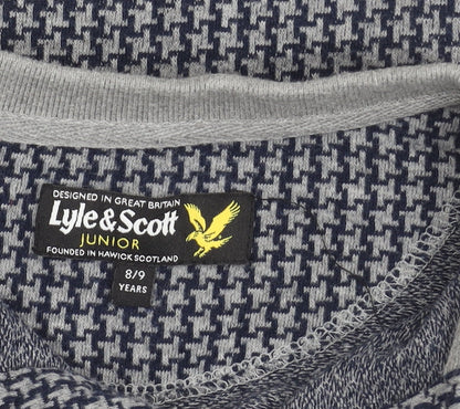 Lyle & Scott Boys Grey Houndstooth Polo Shirt 8-9 Years