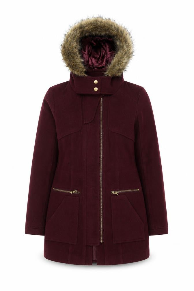 Womens UK Size 8 New Look Red Parka Coat