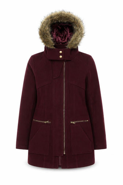 Womens UK Size 8 New Look Red Parka Coat