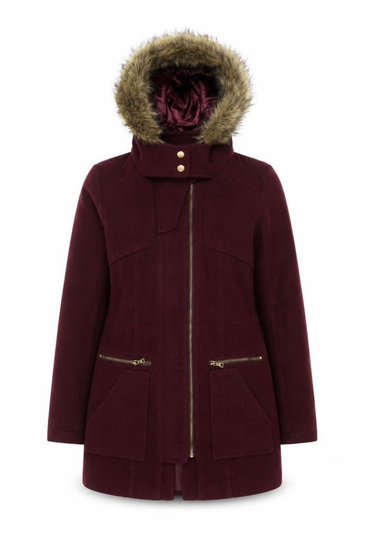 Womens UK Size 8 New Look Red Parka Coat