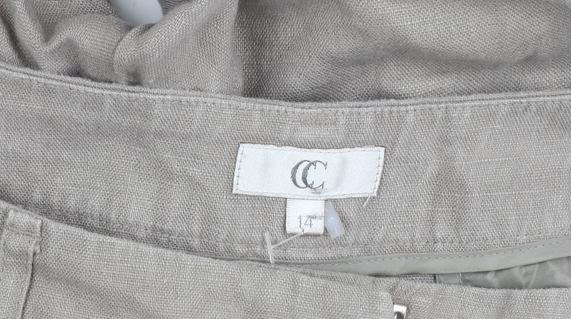 Womens UK Size 14 CC  Casual Beige Trousers