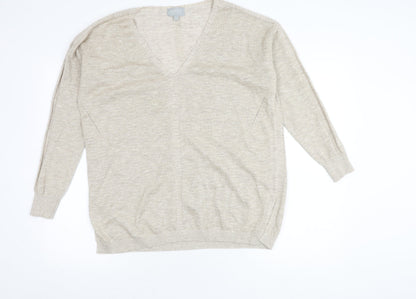 Womens UK Size 14 PURE Collection Beige Pullover Jumper