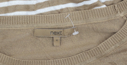 Womens UK Size 12 NEXT Beige Pullover Jumper