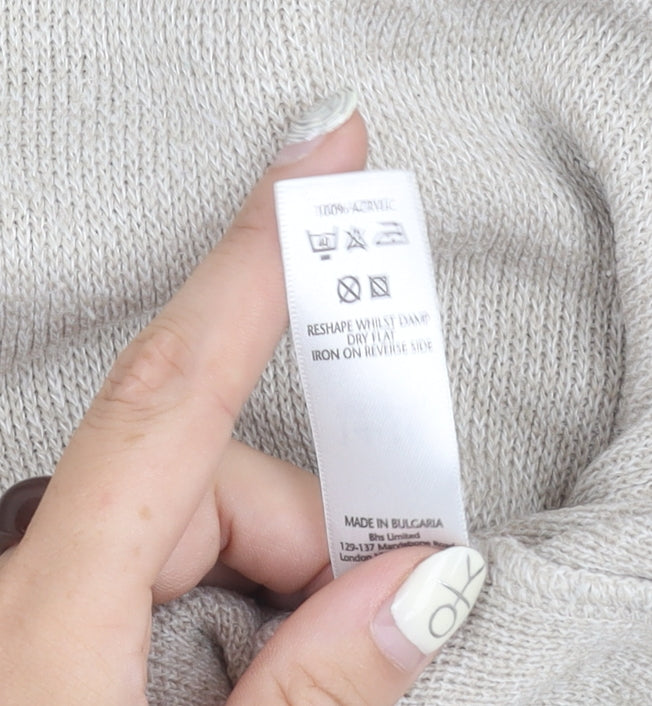 Womens UK Size 14 BHS Beige Pullover Jumper