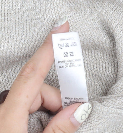 Womens UK Size 14 BHS Beige Pullover Jumper