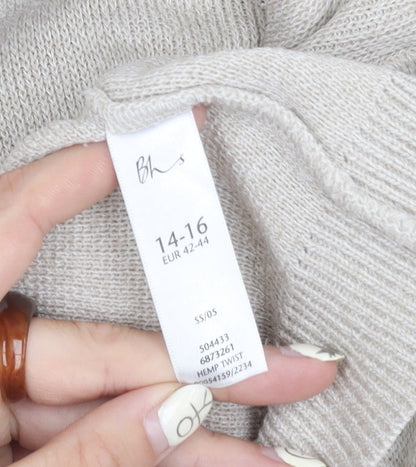 Womens UK Size 14 BHS Beige Pullover Jumper