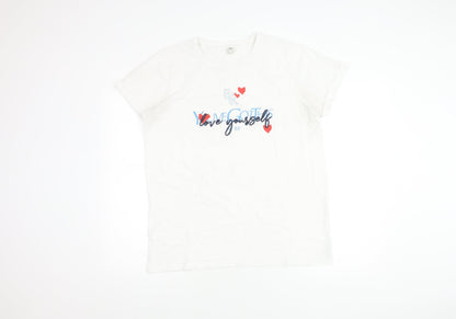 Womens UK Size 12 River Island White  T-Shirt