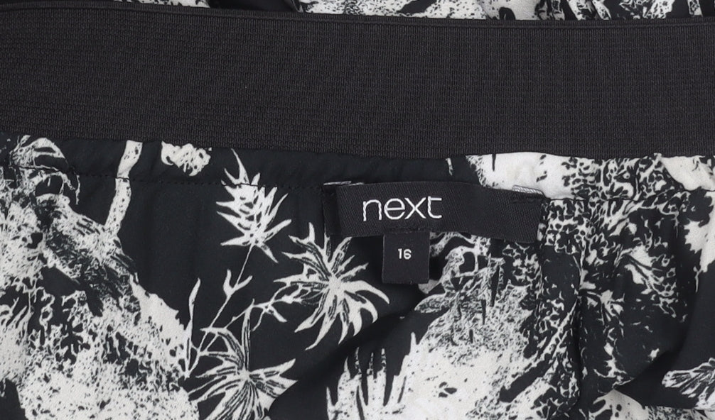 Next Women's Black Floral Skirt Size 16